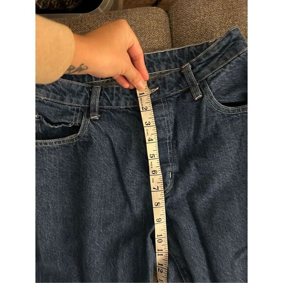 Lisa Says Gah! 100% Cotton Button Fly Cropped Straight Leg Jeans Size 6 - Picture 12 of 13